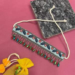 Collar de cuentas bordadas hechas a mano con hilo colorido trabajo estilo bohemio collar de cuentas bordadas con diseño étnico - Product Image 1