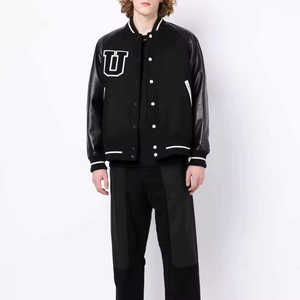 Veste universitaire collège classique pour hommes Patch en Chenille personnalisé corps en laine manches en cuir et fermeture à bouton pression veste Letterman - Product Image 3