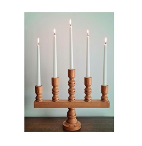 Candelero de madera pulido tradicional de primera calidad para un ambiente acogedor en fiestas de casas y decoración de hoteles - Product Image 3