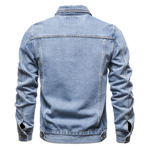 Top Design <b>Men's</b> Vintage Solid Woven <b>Denim</b> Bomber <b>Jacket</b> ODM <b>Hooded</b> Breathable Streetwear Fashion - Product Image 3