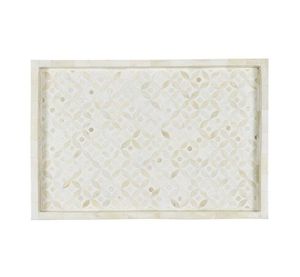 Elegante bandeja de incrustaciones de cuerno y hueso hecha a mano, elegante acento decorativo, perfecta para servir y decorar el hogar - Product Image 2