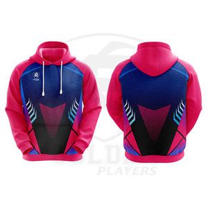 เสื้อฮู้ดแขนยาวของผู้ชายเสื้อสเวตเชิ้ตมีฮู้ดแบบซับลิเมชันเต็มสีชมพู - Product Image 4