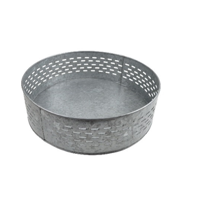 Bandeja DE SERVICIO DE METAL galvanizada plana redonda más vendida con mango de bola de cuerda para uso doméstico - Product Image 3