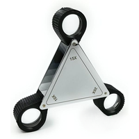 Loupe de bijoutier 21 mm 10x avec poignée en caoutchouc, lentille grossissante en verre triplet, pliable, format de poche, portable pour diamants et pierres précieuses