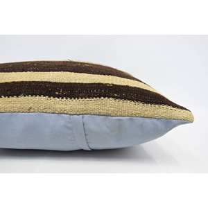 Luxe Vintage rayé laine Kilim Patchwork oreiller 28x28 pouces moelleux coussin décoratif literie Portable pour Style de luxe - Product Image 5