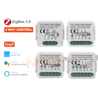 Tuya ZigBee 1/2/3/4 Gang Module de commutateur de lumière intelligente Smart Life/Tuya Télécommande sans fil