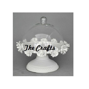 Plato de servir con cúpula de hierro y vidrio, el mejor diseño, para servir postres, a un precio asequible. - Product Image 2