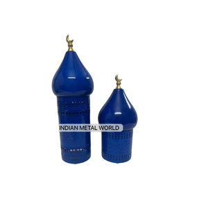 Accessoires d'éclairage Bougeoir de style marocain bleu Minaret décoratif du Moyen-Orient pour la vente à chaud Bougeoir de style Minaret - Product Image 2