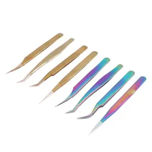 2024 Best Supplier Straight Curved 45 90 Degree Eyelash Tweezers Black Color Use For Beauty BY INNOVAMED