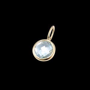 Pendentif rond en péridot, pierre de naissance d'août, pierre précieuse verte, plaqué or, charme délicat fait à la main, bijoux pour femmes - Product Image 6