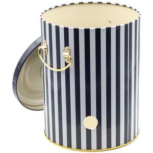 Kontensan EF181L8 9L Boîte en métal ronde à motif de lignes noires et blanches à 225x240mm - Product Image 3