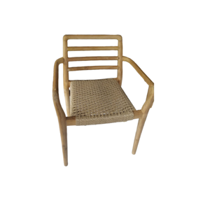 Chaise de salle à manger en rotin avec dossier et accoudoirs en bois pour hôtel mariage salle à manger et restaurant Design moderne simple - Product Image 1