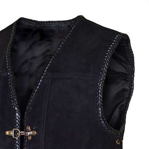 Chaleco de Cuero de Primera Calidad, Personalizable OEM, Elegante, Más Vendido, con Calefacción y Resistente al Viento, Chaleco de Cuero Genuino - Product Image 6