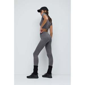 Leggings en Chiffon de Compression Sans Couture à Taille Moyenne, Style Casual et Élégant - Product Image 3