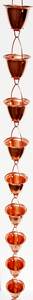 Cadena de lluvia 6,5 pies tazas de acabado de cobre natural tulipán metal cobre pated Cadena de lluvia decoración de jardín de la India - Product Image 4