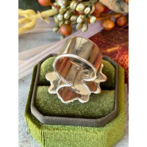 Bague ajustable en argent sterling avec turquoise artisanale du sud-ouest - Product Image 5
