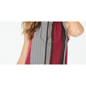 Canotta Traspirante Senza Maniche da Donna Alfani, Top Rosso Bicolore con Logo Personalizzato, Tessuto Intrecciato e Lavorato a Maglia, Taglia Media per Uso in Palestra - Product Image 2