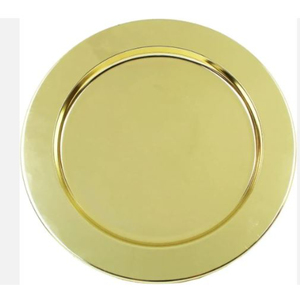 Assiette de présentation en métal doré Assiette de présentation Vaisselle de luxe Accessoires de fête de mariage d'hôtel pour les fournisseurs en gros - Product Image 1