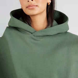 Sudadera Unisex OEM de fábrica personalizada, sudadera pesada con capucha, sudaderas femeninas de algodón, sudaderas con capucha personalizadas para mujer, hombros caídos de gran tamaño - Product Image 4