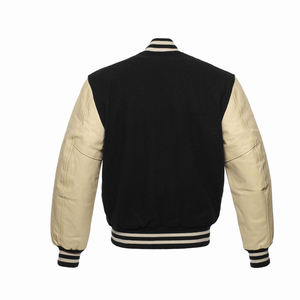 Veste pour homme résistante au vent avec logo personnalisé de haute qualité avec manches en cuir Conception personnalisée OEM/ODM - Product Image 2