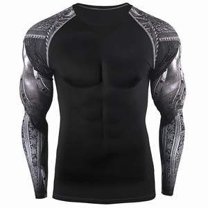 Personalizable Rush Guard MMA/BJJ impresión por sublimación de secado rápido 1 pieza de manga larga fitness rash guard logotipo personalizado hombres - Product Image 1