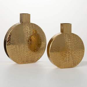 Juego de 2 Lujo Dorado Con Acabado Texturizado Alta Calidad Boda Usado Glower Vaes Table Top - Product Image 6