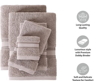 Juego de toallas de baño de secado rápido de lujo de 6 piezas Durable Ecológico Algodón turco Técnicas tejidas de color sólido Toalla al por mayor - Product Image 5