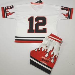 ชุดเสื้อยืดสองชิ้นสำหรับผู้ชายเสื้อสเวตเตอร์ถักแบบลำลองสำหรับฤดูร้อนพร้อมกางเกงขาสั้นโลโก้ออกแบบได้ตามต้องการ - Product Image 5