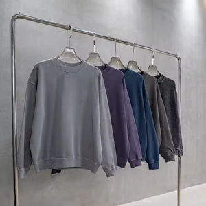 Conjunto Deportivo Informal de Alta Calidad con Lavado Ácido, Sudadera con Cuello Alto y Pantalones Deportivos Transpirables con Efecto Desgastado - Product Image 3