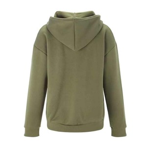 เสื้อฮู้ดซิปคอเต่าสำหรับผู้หญิง กันน้ำสำหรับฤดูหนาว ผ้าฝ้าย 100% โลโก้ด้านหน้า ทรงโอเวอร์ไซส์ สไตล์ลำลอง - Product Image 5