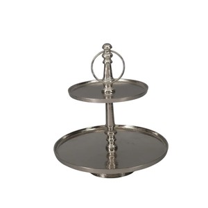 Soporte para Pastel de 2 Niveles de Aluminio Metálico CS027 de White Royals, Acabado en Latón, Hecho a Mano, Ecológico, Diseño Moderno, Personalizado - Product Image 3