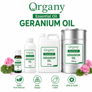 Aceite Esencial de Geranio Rosa 100% Puro, Pelargonium Graveolens, Destilado al Vapor, OEM, Marca Privada, Cosmético Equilibrante para el Cuidado de la Piel, ODM - Product Image 1