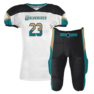 Conjunto de uniforme de fútbol americano de ciudad con guantes de cobertura completa con camiseta de juego de malla ligera y pantalones acolchados incorporados para movilidad - Product Image 4
