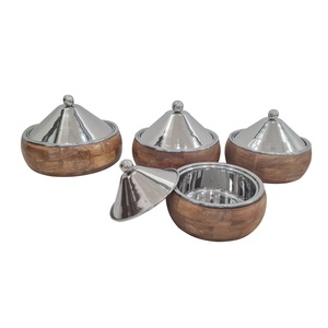 Casseroles isolées à double paroi de qualité pour restaurant d'hôtel marmite arrondie pour le service du dîner - Product Image 4
