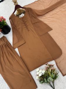 ชุดเซ็ตเสื้อผ้าลำลอง Unity Luxure Mocha Grace แขนยาว ปิดกระดุม สีพื้น ความยาวปานกลาง สำหรับผู้หญิง - Product Image 2