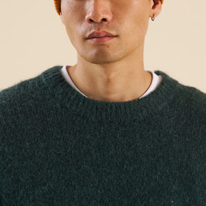 Pulls en mohair pour hommes sur mesure, de couleur unie, à la mode, surdimensionnés, tricotés en fourrure, logo brodé personnalisé, sweat-shirt en mohair - Product Image 5