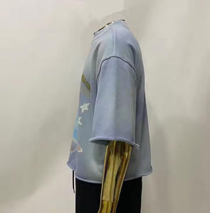 Vente en gros de t-shirts en coton épais et surdimensionnés pour hommes avec t-shirt en coton éponge français personnalisé - Product Image 2