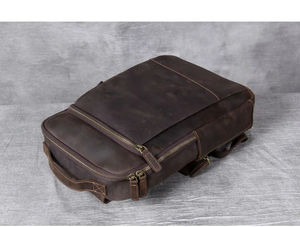 Sac à dos en cuir pour ordinateur portable Sac à dos luxe haut de gamme décontracté école de commerce fermeture à glissière - Product Image 2