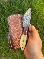 Ensemble de couteaux de chasse Damas de haute qualité avec couvercle, option de mélange, bricolage, personnalisable OEM, prêt à l'emploi