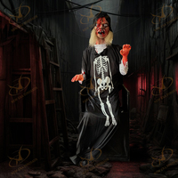 Décorations d'Halloween professionnelles personnalisables, accessoires fantômes humains, maison hantée, animatronique en acier inoxydable, piles incluses