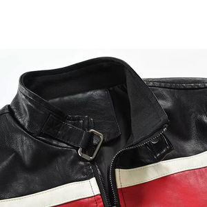 Vestes en cuir pour hommes de conception OEM vente en gros logo personnalisé manches longues fabriqué à partir de matériau pleine fleur disponible en plusieurs couleurs - Product Image 4