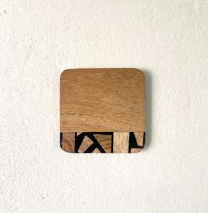 Nouveau design prix de gros sous-verre en résine et bois personnalisé carré en bois époxy sous-verre tasse à thé avec support ensemble artisanat de qualité supérieure - Product Image 3