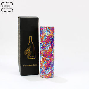 ขวดน้ำดื่มทองแดงบริสุทธิ์มาใหม่พิมพ์ลายตกแต่งจาก100% ส่งออกจากอินเดียลดราคา! - Product Image 3