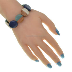 100% <b>Wood</b> and Resin <b>Bracelet</b> Hot Selling Customized Wide Acrylic Resin Bangle Multi Color Bangle Cuff Resin <b>Bracelet</b> for Sale - Product Image 5