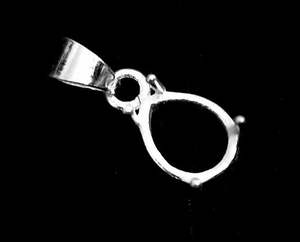 Top qualité véritable 925 en argent Sterling 8x10mm poire vierge broche pierre réglage pendentif souvenir à la main Semi-montage bijoux - Product Image 5