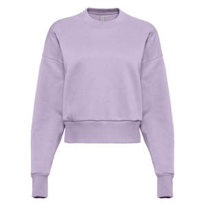 Sudadera pesada de color sólido para mujer, jersey de cuello redondo de lavanda, estampado de letras de ajuste relajado, sudadera suelta - Product Image 1