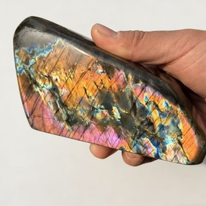 Labradorite Naturale Viola Brillante, Forma Libera, Cristallo di Labradorite Nera Luna, Pietra Grande per Scrivania, Collezione e <span class=keywords><strong>Guarigione</strong></span> - Product Image 5