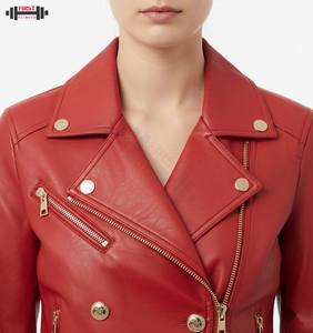 Blouson aviateur en cuir et velours côtelé grande taille de qualité 2025 avec finition rayée, personnalisé pour femme, expédition rapide - Product Image 4