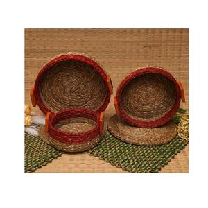 Cesta de hierba Sabai hecha a mano con tejido artesanal rústico para almacenamiento decorativo y Hogar Moderno sostenible ecológico - Product Image 4