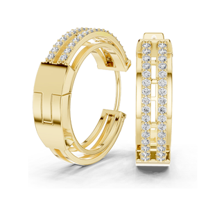 0.512 CT Lab Diamond <b>Hoop</b> <b>Earrings</b> Round Brilliant Cut 18KT, 14KT, 10KT Gold & 925 <b>Silver</b> Rose, Yellow, White Gold - Product Image 4